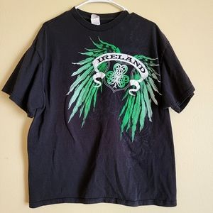 St. Patricks Day Ireland Celtic Shamrock Angel Wings Short Sleeve T-Shirt